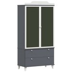 vidaXL Armoire Tableau Noir avec porte Gris et blanc Bois d'ingénierie