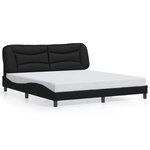 vidaXL Cadre de lit avec lumières LED noir 180x200 cm similicuir