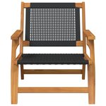 vidaXL Chaises de jardin 2 Pièces noires 76x67x73.5 cm en bois massif d'acacia