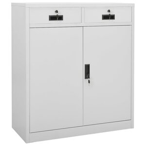 vidaXL Armoire de bureau Gris clair 90x40x102 cm Acier