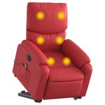 vidaXL Fauteuil inclinable de massage électrique rouge similicuir