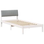 vidaXL Cadre de lit Blanc et gris clair 90 x 190 cm Bois massif en pin
