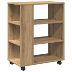 vidaXL Armoire roulante chêne artisanal 60x35x75 cm bois d'ingénierie