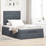vidaXL Cadre de lit ottoman avec matelas gris foncé 120x190 cm velours