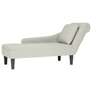 vidaXL Fauteuil long avec accoudoir droit crème velours