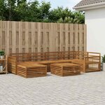 vidaXL Ensemble de canapés d'extérieur 7 Pièces Naturel