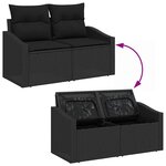 vidaXL Ensemble de canapé de jardin 6 Pièces Noir 55 x 62 x 69 cm