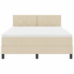 vidaXL Lit à ressorts avec matelas avec LED Crème 160 x 200 cm tissu