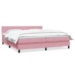 vidaXL Sommier à lattes de lit avec matelas rose 180x210 cm velours