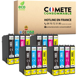 T1285 - 16 Cartouches d'encre Compatibles avec Epson T1285 Renard (T1281 T1282 T1283 T1284) - COMETE