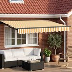 vidaXL Auvent rétractable manuel Jaune et blanc 2 5 x 2 m