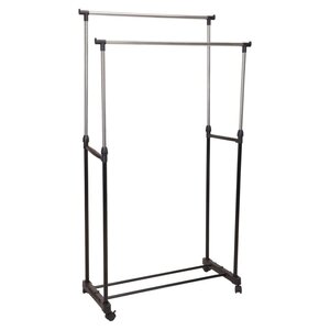 Storage solutions Porte-vêtements double cintres roues réglables