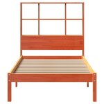 vidaXL Lit bibliothèque sans matelas cire marron 100x200 cm pin massif
