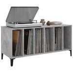 vidaXL Armoire à disques gris béton 100x38x48 cm bois d'ingénierie