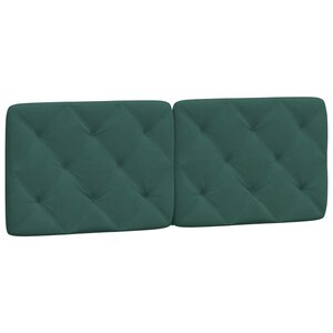 vidaXL Coussin de tête de lit vert foncé 140 cm velours