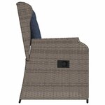vidaXL Banc de jardin avec coussin 2 Pièces Gris Poly rotin