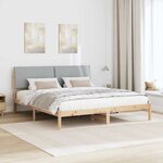 vidaXL Cadre de lit avec tête de lit Marron et gris clair 180 x 200 cm