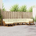 vidaXL Ensemble de canapés d'extérieur 7 Pièces Naturel et Crème