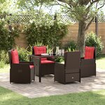 vidaXL Ensemble de Dîner de Jardin 5 Pièces en Rattan Poly Marron