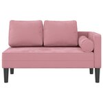 vidaXL Chaise longue avec coussins rose velours