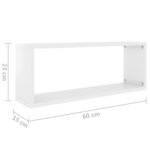 vidaXL Étagères murales cube 2 Pièces Blanc brillant Bois d’ingénierie