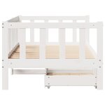 vidaXL Lit de jour et tiroirs sans matelas blanc 90x190 cm bois massif