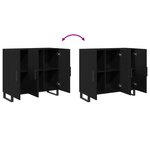 Buffet vidaXL avec 3 portes en chêne noir 90x34x80 cm en bois d'ingénierie
