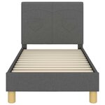 vidaXL Cadre de lit pour tout-petit avec tête de lit Gris foncé tissu