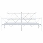 vidaXL Cadre de lit métal avec tête de lit/pied de lit blanc 183x213cm