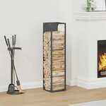 vidaXL Portant de bois chauffage anthracite 25x25x100 cm