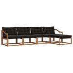 vidaXL Ensemble de canapés d'extérieur 5 pc Naturel et Noir