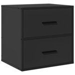 vidaXL Table de chevet murale noir 40x31x39 5 cm