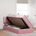 vidaXL Lit de rangement LED avec matelas Rose 90 x 190 cm Velours
