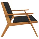 vidaXL Banc de jardin Noir 76x122x73 cm Bois massif d'Acacia