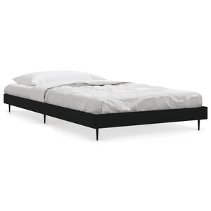 vidaXL Cadre de lit sans matelas noir 100x200 cm bois d'ingénierie