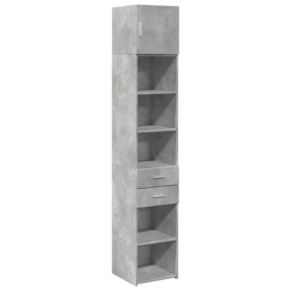 vidaXL Armoire de rangement mince gris béton 40x42 5x225 cm