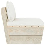 vidaXL Canapé central palette de jardin avec coussins Épicéa imprégné