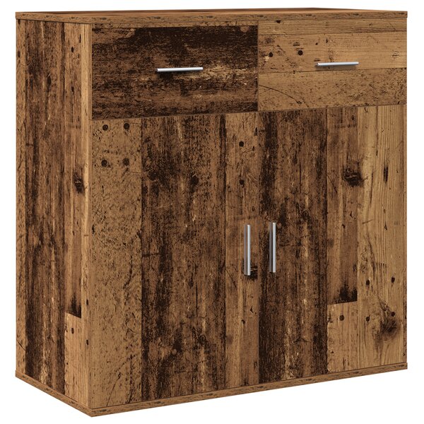 vidaXL Buffet avec tiroir Vieux bois 79 x 38 x 80 cm Bois d'ingénierie