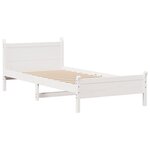vidaXL Cadre de lit sans matelas blanc 75x190 cm bois de pin massif