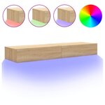 vidaXL Meubles TV avec éclairage LED 2 Pièces chêne sonoma 60x35x15 5 cm