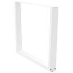 vidaXL Pieds de table à manger en forme de V  2 pièces  blanc  100 x (72-73 3) cm  acier