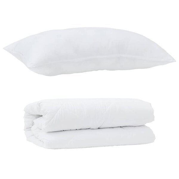 vidaXL Duvet avec Oreiller 2 Pièces Blanc 140 x 220 cm Microfibre