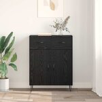 vidaXL Buffet Chêne noir 69 5 x 34 x 90 cm Bois d'ingénierie