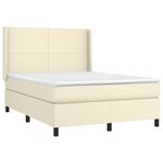 vidaXL Sommier à lattes de lit avec matelas Crème 140x190cm Similicuir