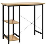 Bureau table poste de travail meuble d'ordinateur informatique étude d'ordinateur et chêne clair 80 x 40 x 72cm MDF et métal brun 02_0023755