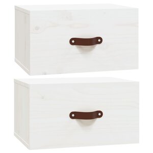 vidaXL Tables de chevet murales 2 Pièces Blanc 40x29 5x22 cm