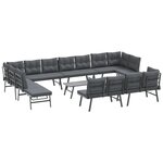 vidaXL Ensemble de bancs de jardin avec coussins 9 Pièces noir