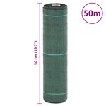 vidaXL Membrane anti-mauvaises herbes verte 0 5x50 m PP