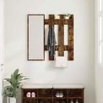 vidaXL Porte-manteau mural Montage mural Chêne fumé 100 x 10 x 100 cm