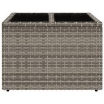 vidaXL Table de jardin dessus en verre gris 55x55x37 cm résine tressée